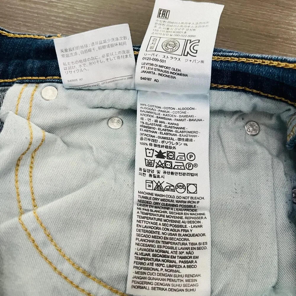 Levi's 514 Jeans Men's Size 34X32 Blue Straight Fit Medium Wash Denim Pants